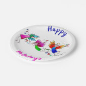 Angels Red Green en Blue Happy Waterverf Papieren Bordje (Gekanteld)