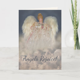 Angels Rejoice Traditional Blue Holiday Kaart