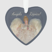 Angels Rejoice Traditional Blue Holiday Ornament (voorkant)