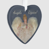 Angels Rejoice Traditional Blue Holiday Ornament (voorkant)