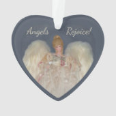 Angels Rejoice Traditional Blue Holiday Ornament (achterkant)