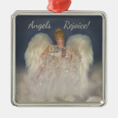 Angels Rejoice Traditional Blue Holiday Ornament (Voorkant)