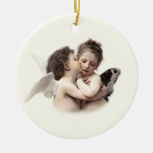 Angels Romantic First Kiss Couple Keramisch Ornament