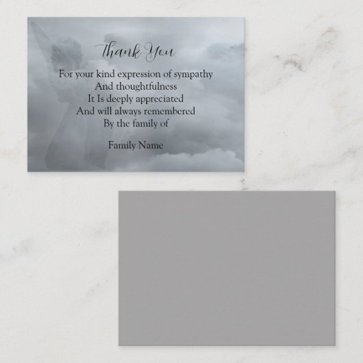 Angel's Schaduw Hartelijk dank Notitiekaartje (Voorkant / Achterkant)