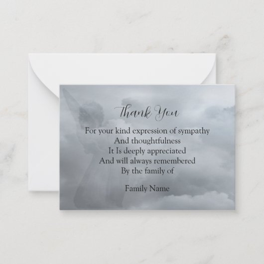 Angel's Schaduw Hartelijk dank Notitiekaartje (Voorkant)