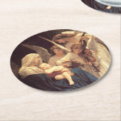 Angels Serenade Mary en Jesus Ronde Kartonnen Onderzetter (Gebogen)