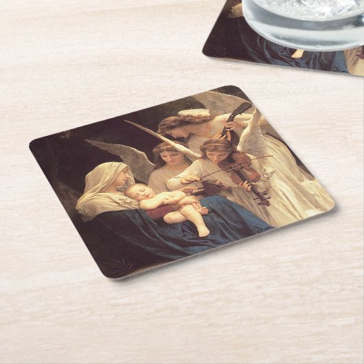 Angels Serenade Mary en Jezus Kartonnen Onderzetters (Schuin)