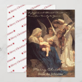 Angels Serenade Mary Vintage Kerstmis Feestdagenkaart (Voorkant / Achterkant)