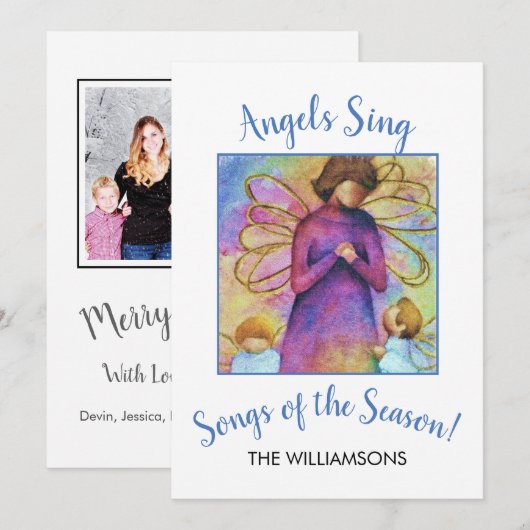 ANGELS SING CHRISTMAS FEESTDAGENKAART (Voorkant / Achterkant)