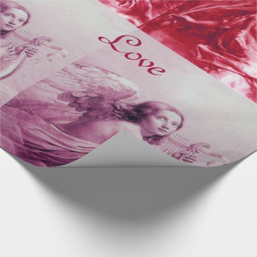 ANGELS SPELEN LYRA OVER DE CLOUDS Roze Kerstmis Cadeaupapier (Hoek)