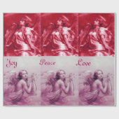 ANGELS SPELEN LYRA OVER DE CLOUDS Roze Kerstmis Cadeaupapier (Vlak)