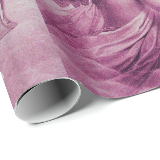 ANGELS SPELEN LYRA OVER DE CLOUDS Roze Kerstmis Cadeaupapier (Rol Hoek)