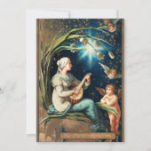 Angels, sterren, vrouwen, de moonkerreligie feestdagenkaart (Voorkant)