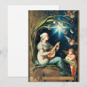 Angels, sterren, vrouwen, de moonkerreligie feestdagenkaart (Voorkant / Achterkant)