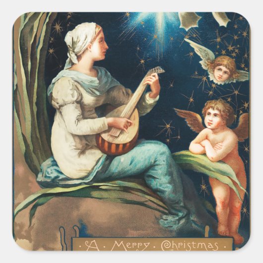 Angels, sterren, vrouwen, de moonkerreligie vierkante sticker (Voorkant)