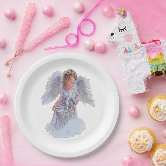 Angels t-shirts papieren bordje (Feest)