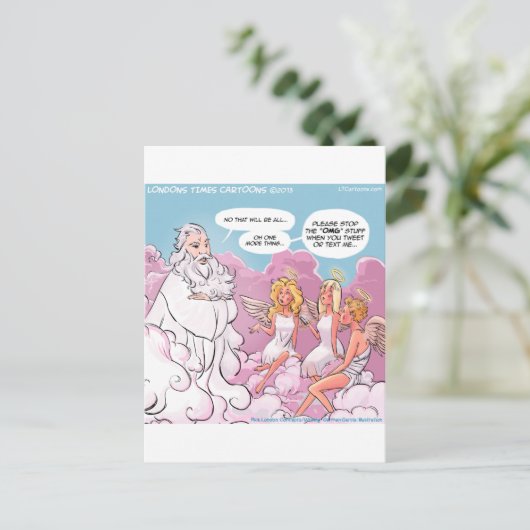 Angels Text Funny Briefkaart (Staand voorkant)