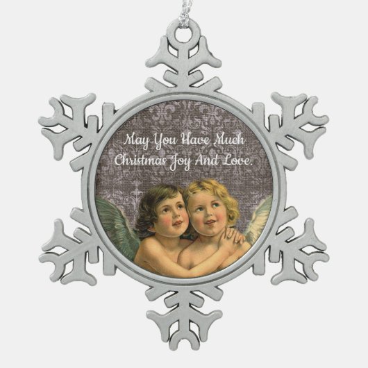  Angels Tin Sneeuwvlok Ornament (Voorkant)