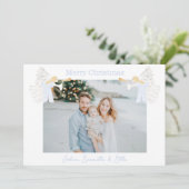 Angels Trompet Preppy Gingham Bows Feestdagenkaart (Staand voorkant)