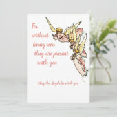 Angels van Clouds met Gezegde van Comfort voor u Feestdagenkaart (Staand voorkant)