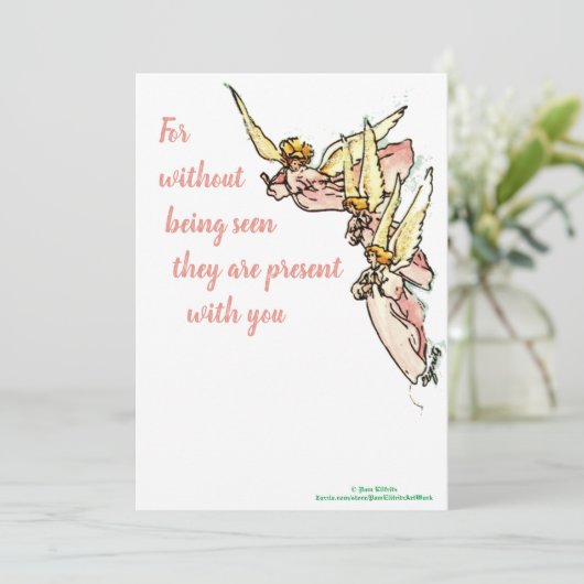 Angels van Clouds met Gezegde van Comfort voor u Feestdagenkaart (Staand voorkant)