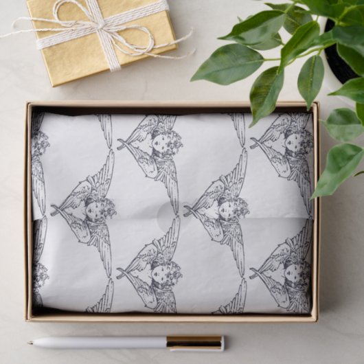 ANGELS VAN tissuepapier IN BLAUW EN WITTE (Geschenk)