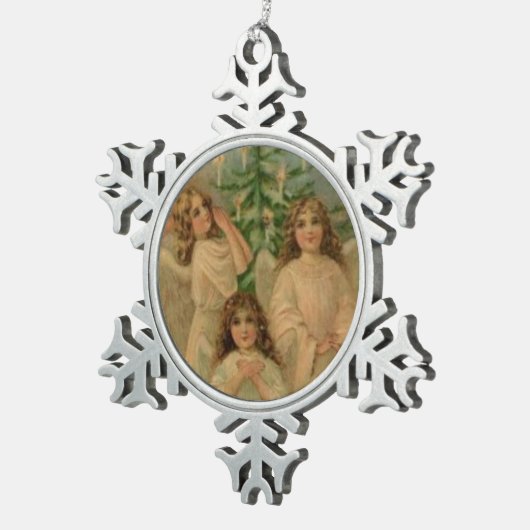 Angels  Victoriaans Art Snowflake Ornament (Rechts)