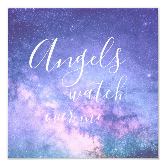 Angels Watch Over me Prachtige Vertelde Stardust Foto Afdruk (Voorkant)