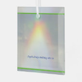 Angels Watching Glass Square Ornament (Voorkant links)