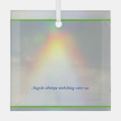Angels Watching Glass Square Ornament (Voorkant)