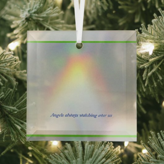 Angels Watching Glass Square Ornament (Insitu)
