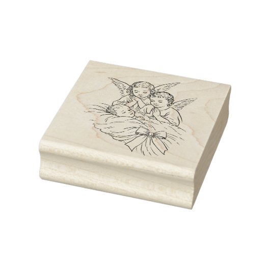 Angels Watching Over Sleeping Baby Religious Rubberstempel (Stempel)
