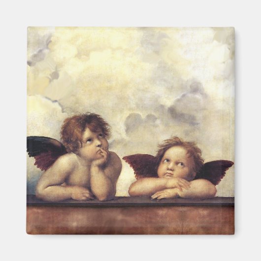 ANGELS / Winged Cherub Raffaello Sanzio Magnet (Voorkant)