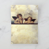 ANGELS / Winged Cherubs , Clouds Raffaello Sanzio Bedankkaart (Binnen)