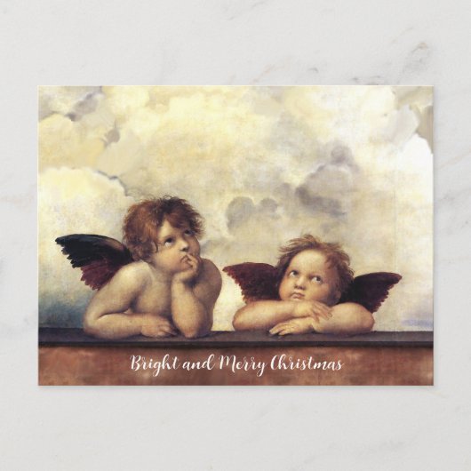 ANGELS / Winged Cherubs , Clouds Raffaello Sanzio Briefkaart (Voorkant)