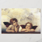 ANGELS / Winged Cherubs , Clouds Raffaello Sanzio Briefpapier (Voorkant)