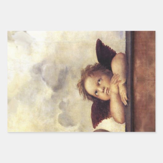 ANGELS / Winged Cherubs , Clouds Raffaello Sanzio Inpakpapier Vel (Voorkant 3)