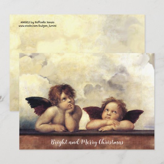 ANGELS / Winged Cherubs , Clouds Raffaello Sanzio Kaart (Voorkant / Achterkant)