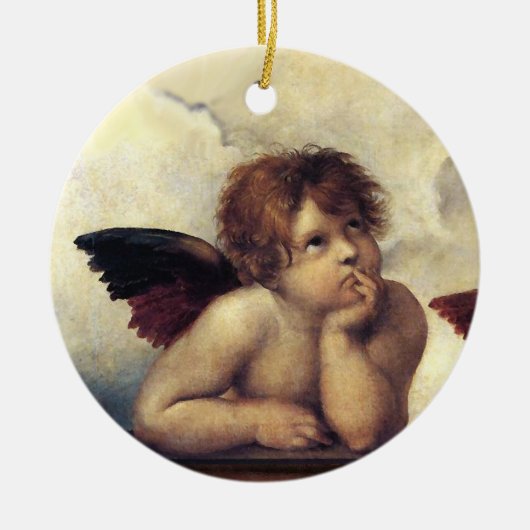 ANGELS / Winged Cherubs , Clouds Raffaello Sanzio  Keramisch Ornament (Voorkant)