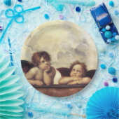 ANGELS / Winged Cherubs , Clouds Raffaello Sanzio Papieren Bordje (Feest)