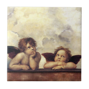 ANGELS/Winged Cherubs, Clouds, Raffaello Sanzio Tegeltje