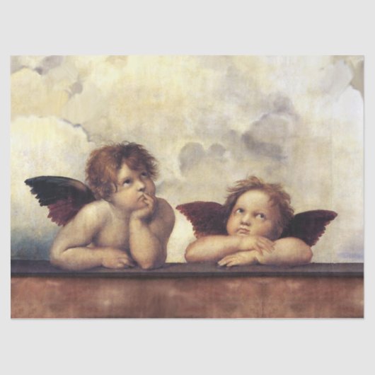 ANGELS / Winged Cherubs , Clouds Raffaello Sanzio Tissuepapier (Voorkant)