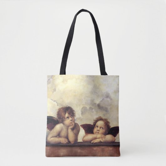 ANGELS / Winged Cherubs , Clouds Raffaello Sanzio Tote Bag (Voorkant)