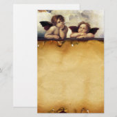 ANGELS / Winged Cherubs , perkament Briefpapier (Voorkant / Achterkant)