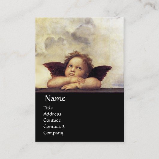 ANGELS Winged Cherubs, zwart Visitekaartje (Voorkant)