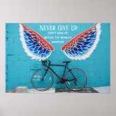 Angel's Wings Blue Red en white Motivation Quote Poster (Voorkant)