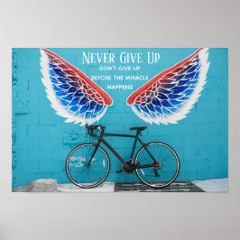 Angel's Wings Blue Red en white Motivation Quote Poster