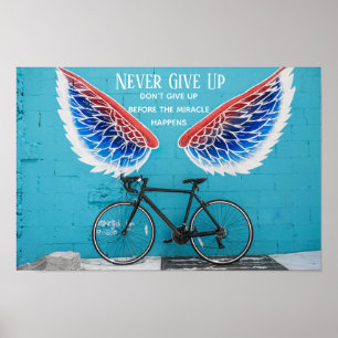 Angel's Wings Blue Red en white Motivation Quote Poster