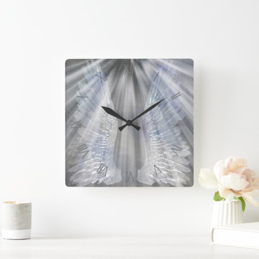 Angels wings en licht vierkante klok (Huis)