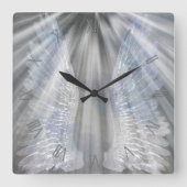 Angels wings en licht vierkante klok (Voorkant)